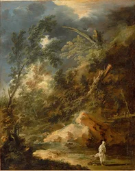 Wilderness with Monk in a Thunderstorm