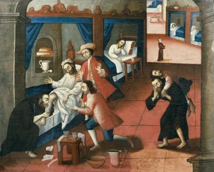 Religious Men Treating a Patient at St. Andrew Hospital, Cuzco