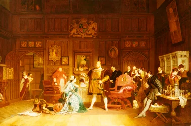 Henry VIII and Anne Boleyn observed by Queen Katherine, 1870