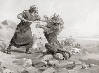 Tiglath-Pileser Slaying a Lion, from Hutchinson