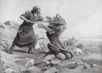Tiglath-pileser I Slaying a Lion