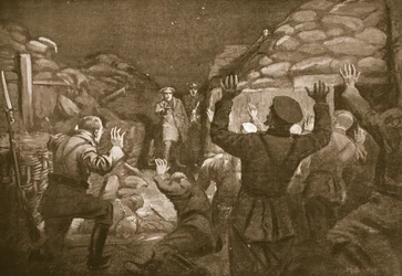 A German Officer and Fourteen of His Men Cry for Mercy to Lieutenant Leach