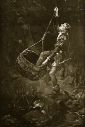 The Earl of Kildare escaping from a pit, illustration from 