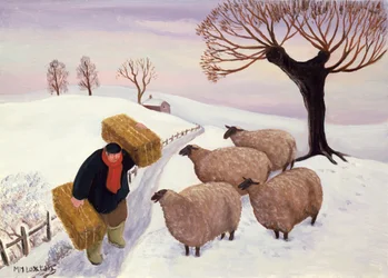 Carrying Hay to the Sheep in Winter