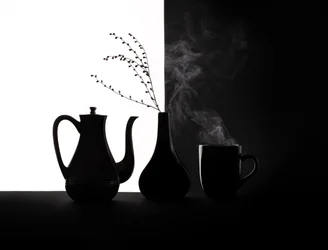 Black White Coffee Still Life