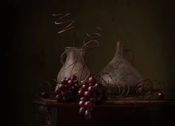 Dark Grapes Still Life