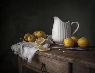 Fresh Lemons on Wood