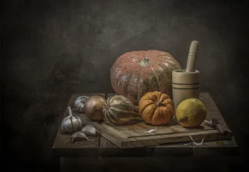Rustic Autumn Harvest Still Life