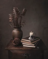 Rustic Candlelit Still Life