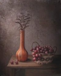 Rustic Grapes Still Life