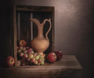 Rustic Still Life with Fruit