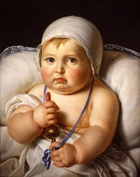 Baby with Rattle
