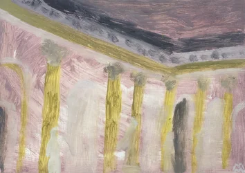 Rose Viennese Interior with Columns