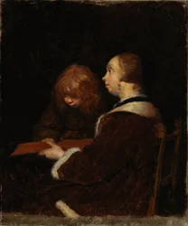 The Reading Lesson, copy after Ter Borch