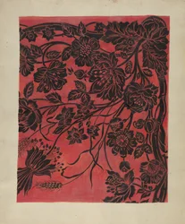 Stenciled Table Cover, c. 1942