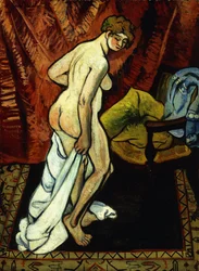 Standing Nude with Towel; Standing Nude Draping Herself, 1919