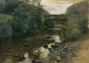 Forest Water with Bridge