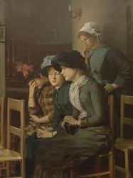 Young girl with geese
