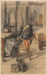 Interior with Seated Old Woman