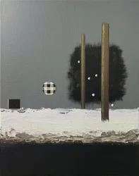 Abstract Snowy Pillars