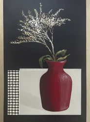 Chic Red Vase Still Life