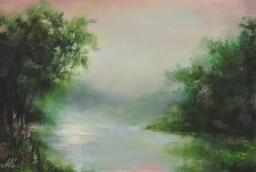Misty Morning River