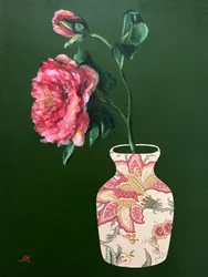 Vibrant Pink Floral Vase