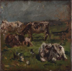 Cows and Chickens, c.1880