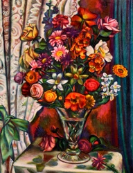 Still Life of Flowers in a Silver Vase, 1930