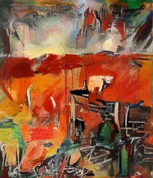 Red Landscape with Cow