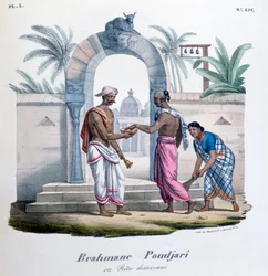 Outside a temple, India
