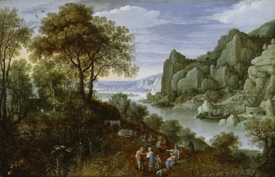 River Landscape with Mining, 1620-29