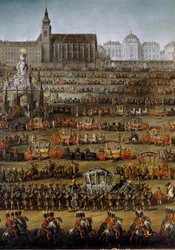 The arrival in Vienna of Princess Isabella of Parma on the occasion of her wedding with Emperor Joseph II, on 05/10/1760 (detail)