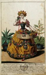 A garden for floor. Engraving by Martin Engelbrecht from 