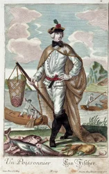 A fish tree. Engraving by Martin Engelbrecht from 