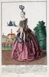 Woman of a Goldfish (Engraving)
