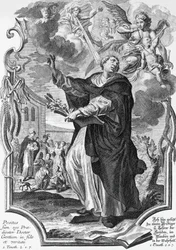 Vincent Ferrer, Spanish Dominican, engraving by Martin Engelbrecht