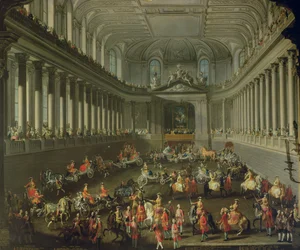 A Cavalcade in the Winter Riding School of the Vienna Hof to celebrate the defeat of the French army at Prague, 1743