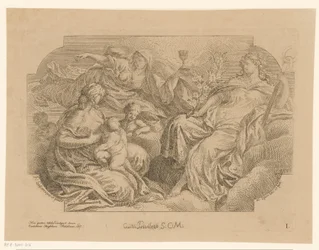 Female Personifications of Three Divine Virtues (Ceiling Paintings in the Sacrestia di Solimena)