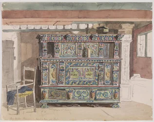 Painted Cabinet, Dated 1727, in a Room from Læsø
