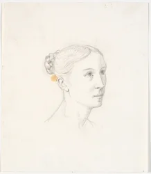 Head of a Woman in Three-Quarter Profile Facing Right
