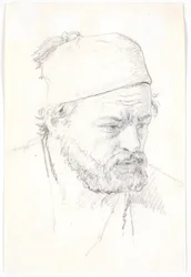 Portrait of a Bearded Man, Three-quarter Profile to the Right, with Fez