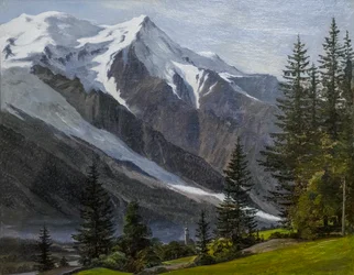 View of Chamonix and Mont Blanc