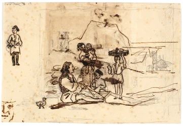 A Neapolitan Fisherman Family by the Beach