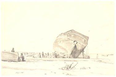 A Ship Undergoing Caulking