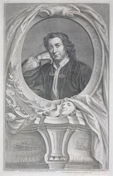 Portrait of Thomas Otway (1652-85) engraved by Jacobus Houbraken (1698-1780)
