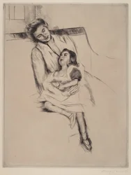 Reine and Margot Seated on a Sofa No. 2