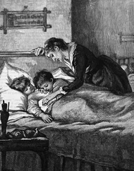 A Mother Checking on Her Sleeping Children