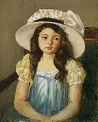 Francoise Wearing a Big White Hat