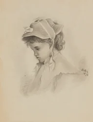 Untitled Head of a Child Looking Down